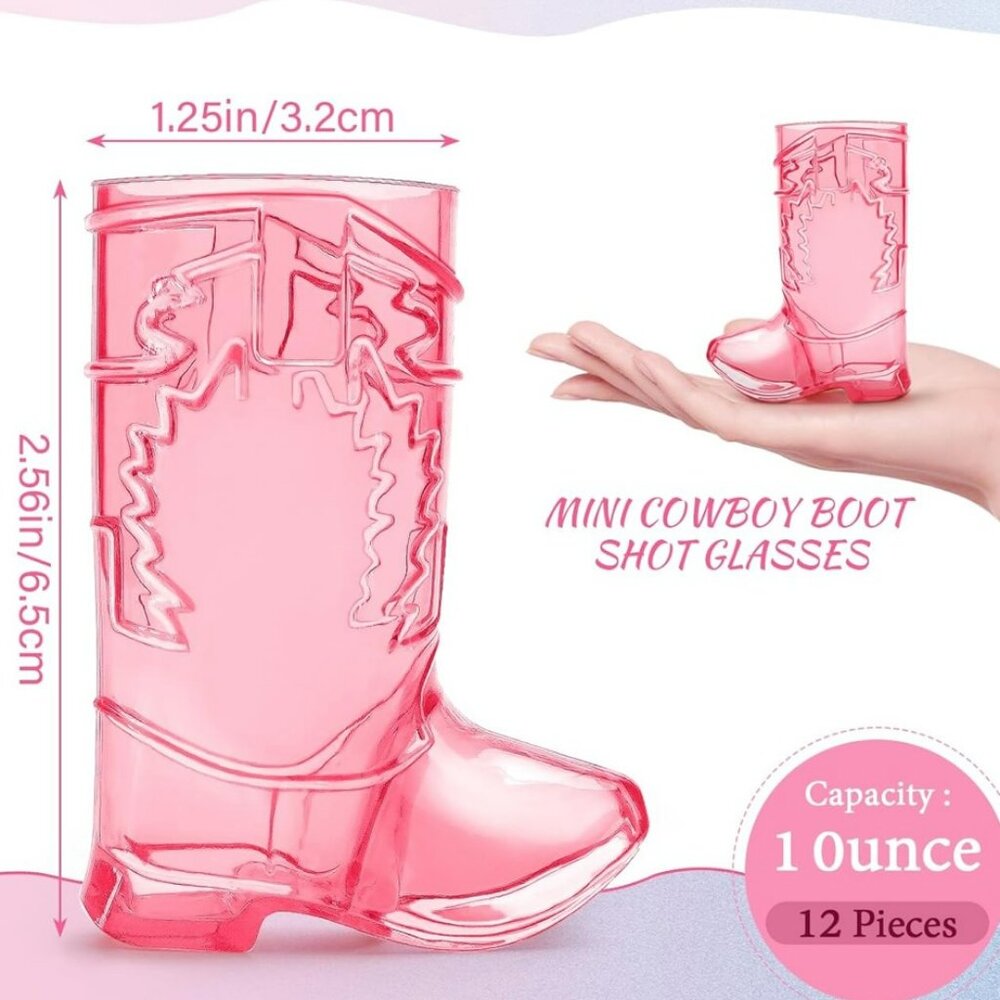 Plastic Boot Shot Glasses 16 pieces